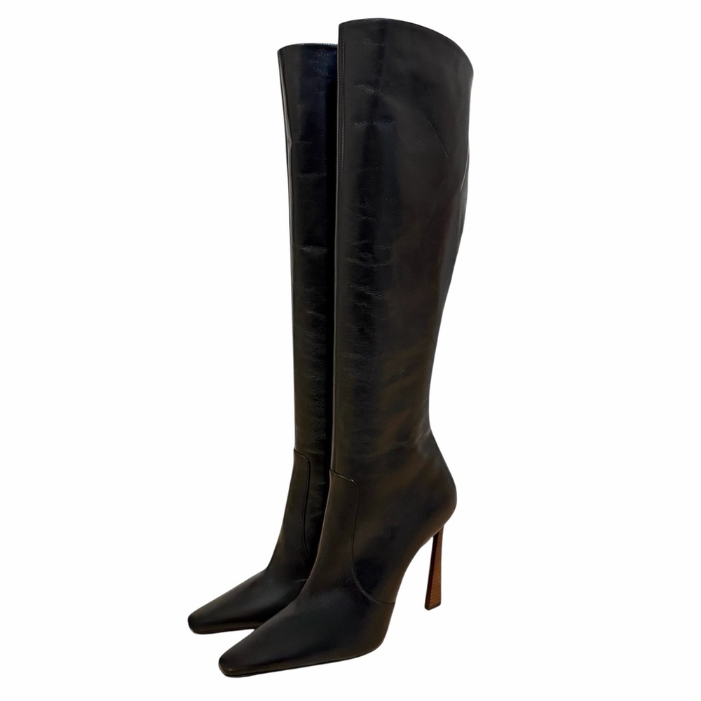Saint Laurent Justify Snip Toe Tall High Heel Boots - Picture 3 of 7